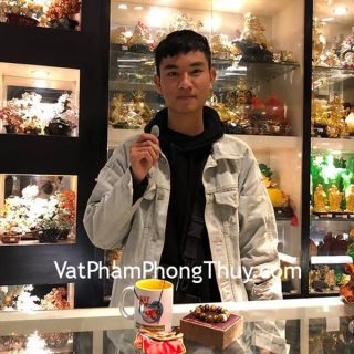 Anh Trí - khách hàng mua phật bản mệnh tuổi Thân ngọc Phỉ Thuý và chuỗi mắt mèo S6837