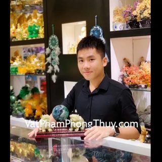 Anh Hoài - khách hàng mua cặp tỳ hưu bắc kinh xanh BKX-S và quả cầu dạ quang xanh GM144-3884