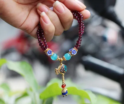 Chuỗi hổ phách hạt đĩa nâu vàng A(9.94gr)(GKĐ:8168) FS6356-F2-5537