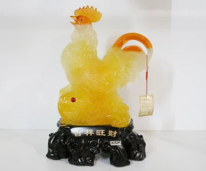 Gà ngọc vàng bên hồ lô vàng - Phú quý cát tường G054A