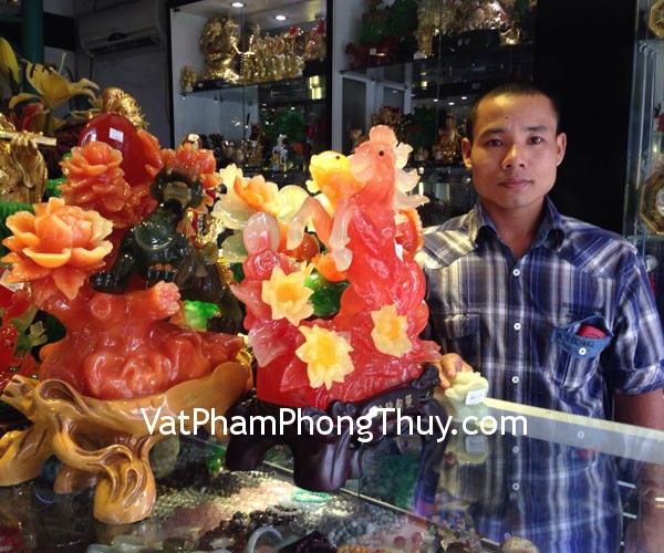 Anh Luân- khách hàng mua bầy chép đỏ A179, tỳ hưu xanh bồ đề lớn E043, thiềm thừ cẩm thạch Tây Tạng chuẩn